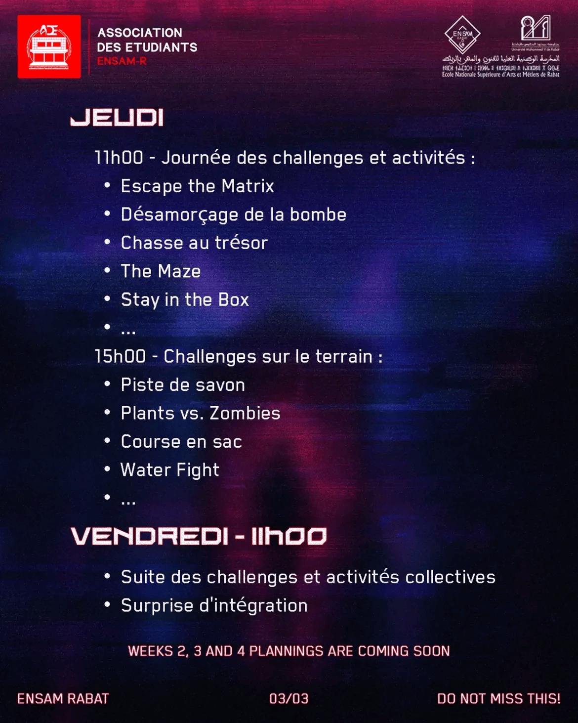 Semaine d'intégration ENSAM