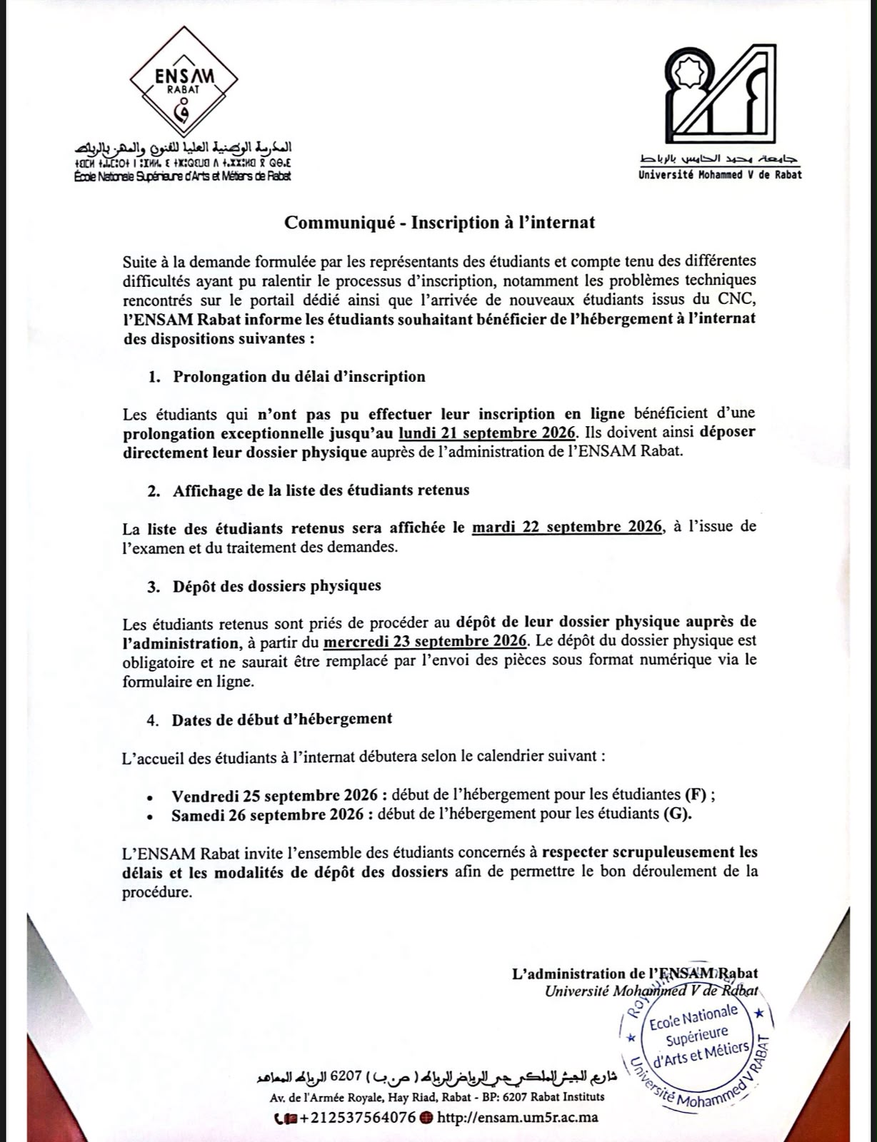 AVIS INTERNAT