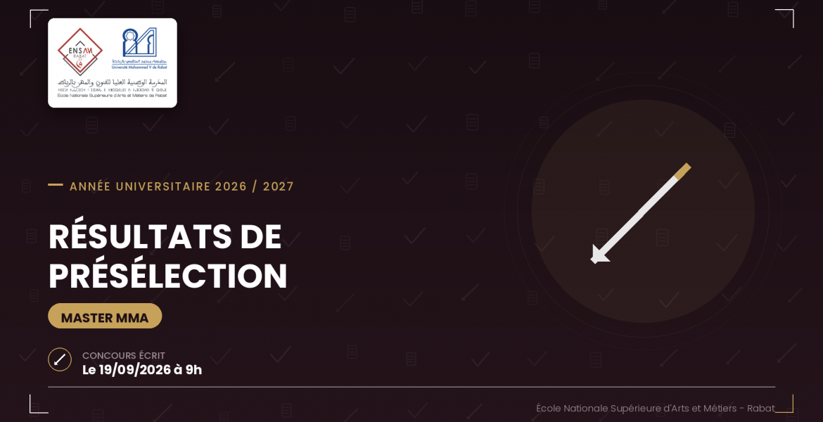 Liste des candidats convoqués à l’écrit | Master en Mécanique Avancée
